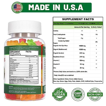 Tary Nally Sea Moss Gummies, Organic Irish Sea Moss Gummies for Adults & Kids