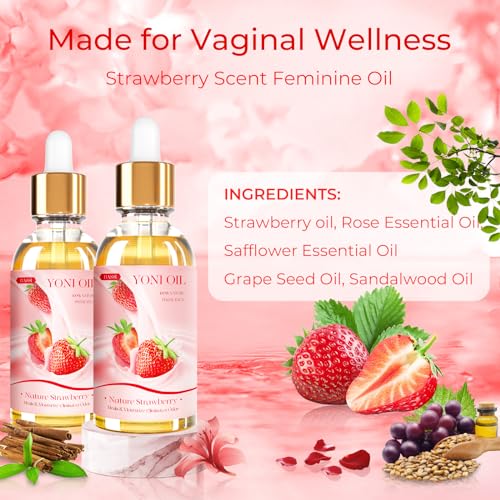 BASSI 2PCS Yoni Oil Organic Feminine Oil Vaginal Moisturizer - Ph Balance for Women - Feminine Deodorant BASSI