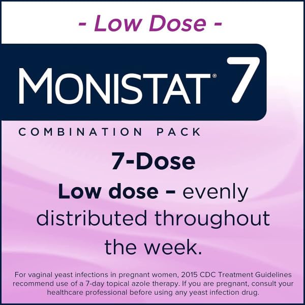 Monistat 7 Vaginal Cream with Tube Plus 7 Disposable Applicators, Anti-Fungal, For Most Vaginal Yeast Monistat