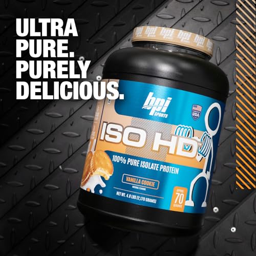 BPI Sports ISO HD Isolate Protein Vanilla Cookie, 76.8 oz - 69 Servings BPI Sports