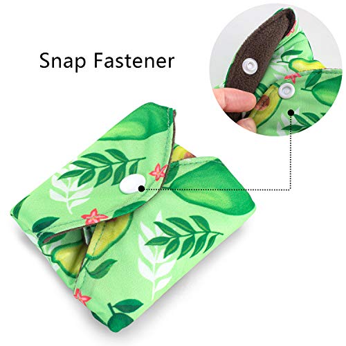 Teamoy 10pcs Cloth Panty Liners, Reusable Sanitary Pads with Wet Bag, Washable Cloth Menstrual Pads Teamoy