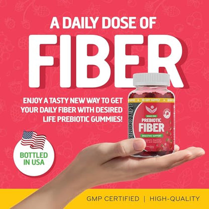Desired Life Sugar Free Prebiotic Fiber Gummies for Adults and Kids Mixed Berry Flavor