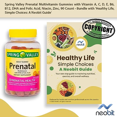 Spring Valley Prenatal Multivitamin Gummies with Vitamin A, C, D, E, B6, B12, DHA and Folic Acid Neobit