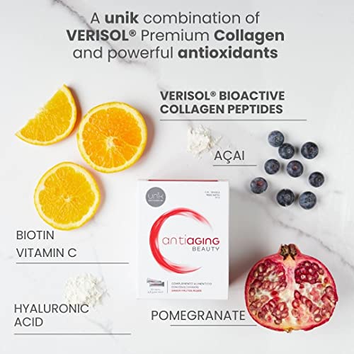 Unik Antiaging Beauty | Hydrolysed Collagen VERISOL (5 Clinical Studies) with Hyaluronic Acid UN 1K HEALTH & NUTRITION
