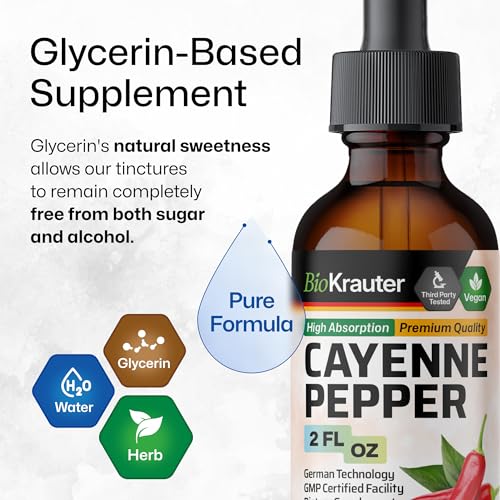 MAUWE HERBS Cayenne Pepper Supplement - Organic Cayenne Pepper Tincture MAUWE HERBS