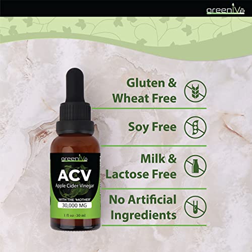 GreenIVe ACV Drops Apple Cider Vinegar Tincture with The Mother Weight Management