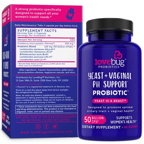 Lovebug Yeast + Vaginal pH Support | Clinically Studied Ingredients for Yeast & UTIs