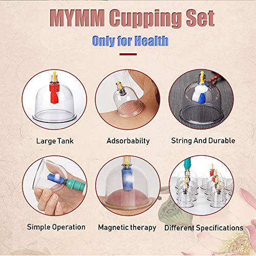 MYMM 12 Cupping Cups Sets Biomagnetic Traditional Professional Chinese Therapy Massage MYMM