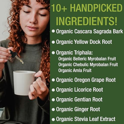 USDA Organic Colon Cleanse Liquid Drops. Vegan, Kosher Colon Cleanser & Detox Supplement