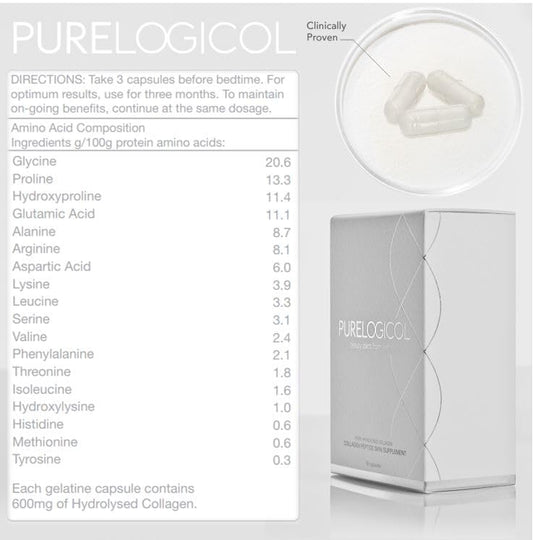 Collagen Tablets, Best Hydrolysed Protein Peptide Skin Supplement - 90 x Collagen Capsules x 800mg