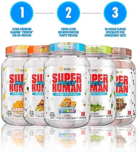 ALPHA LION Superhuman Whey Protein Powder, Great Tasting Pure Whey Protein Isolate ALPHA LION
