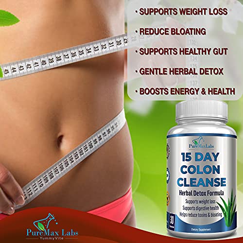YUMMYVITE 15 Day Colon Cleanse and Detox, Herbal Detox Formula, Supports Weight