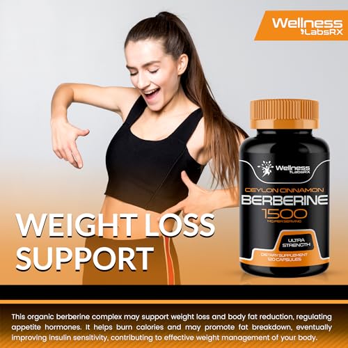 WELLNESS LABSRX Berberine Supplement 1500mg - Liposomal Berberine with Ceylon