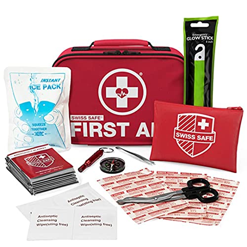 Swiss Safe 2-in-1 First Aid Kit (120 Piece) + Bonus 32-Piece Mini Kit
