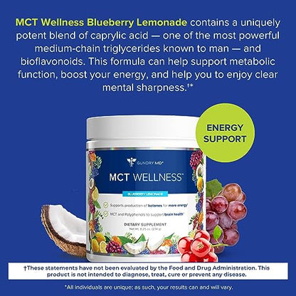 Gundry MD MCT Wellness Powder to Support Energy, Ketone Production and Brain Health