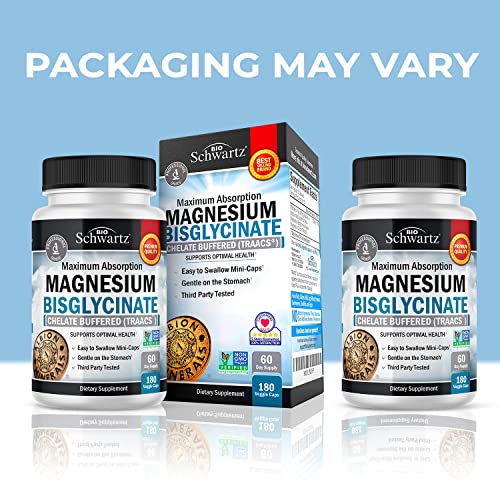 Magnesium Bisglycinate 100% Chelate No-Laxative Effect - Maximum Absorption