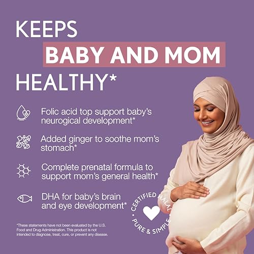 Noor Vitamins Halal Prenatal Vitamins with DHA and Folic Acid, Essential Vitamins Noor Vitamins
