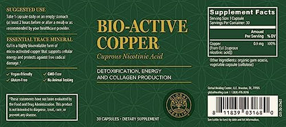 Global Healing Bio-Active Copper Supplement Cu1 - Cuprous Nicotinic Acid Helps Detox