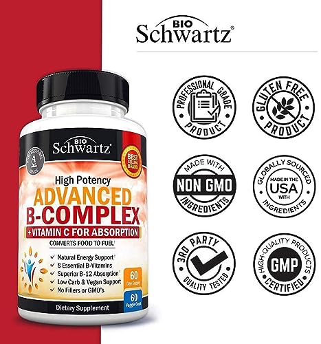 Vitamin B Complex with Vitamin C for Maximum Absorption - Methylcobalamin b12