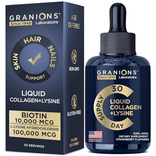 Liquid Collagen Peptides with Biotin and Lysine - Max Hair Skin and Nails Liquid Collagen