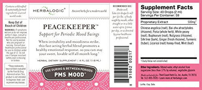 Herbalogic - Peacekeeper Liquid Herb Drops - Reduces PMS Related Mood Swings - Based on the Traditional