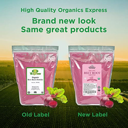 HQOExpress Organic Beetroot Powder - Organic Superfood - Nitric Oxide Booster - Non