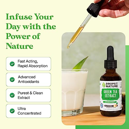 Green Tea Extract - 1000mg - 50% EGCG - Green Tea Liquid Drops, 4x more Powerful than Drops Of Nature