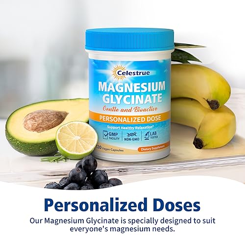 Celestrue Magnesium Glycinate, Fully-Chelated, Optimal Absorption, Gentle on The Stomach