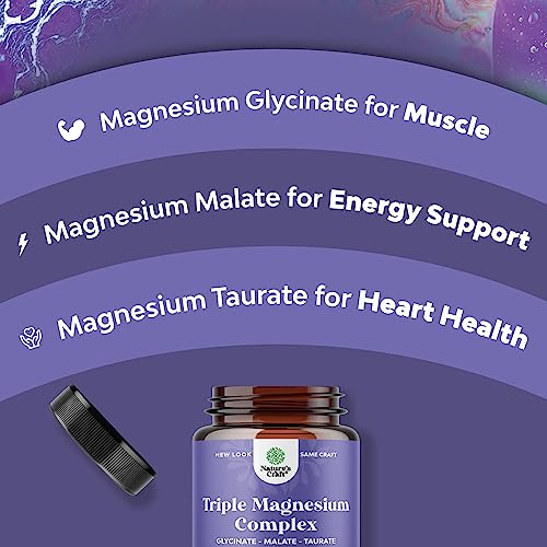 Triple Magnesium Complex Supplement 400mg Elemental - High Absorption Magnesium Natures Craft