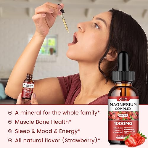 Triple Magnesium Complex Supplement, Magnesium Glycinate, Blend, Citrate Liquid Drops