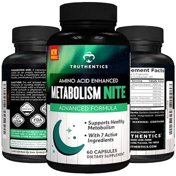 TRUTHENTICS Night Metabolism Booster for Men & Women - Night Time Fat Burner