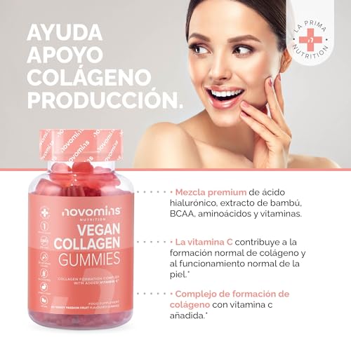 Vegan Collagen Gummies – Advanced Superfood Blend – Vegan Collagen Alternative for Women and Men – Infused with Vitamin C novomins
