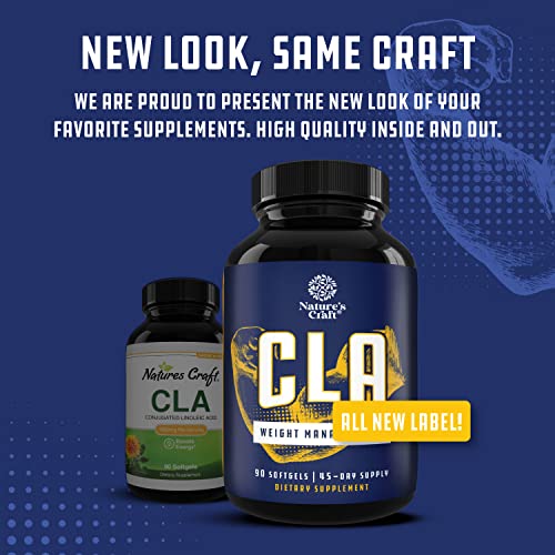 CLA Diet Weight Loss Pills - Women and Men - Pure Conjugated Linoleic Acid - Safflower Natures Craft