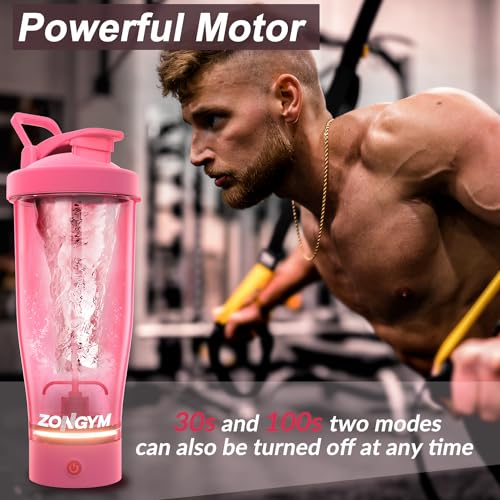 Electric Protein Shaker Bottle, 24 oz USB Rechargeable Blender Bottles, Shaker Bottles ZonGym