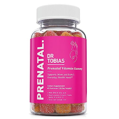 Dr. Tobias Prenatal Vitamin Gummy – Iron Free Prenatal Vitamins with DHA and Folic Acid – Good Source