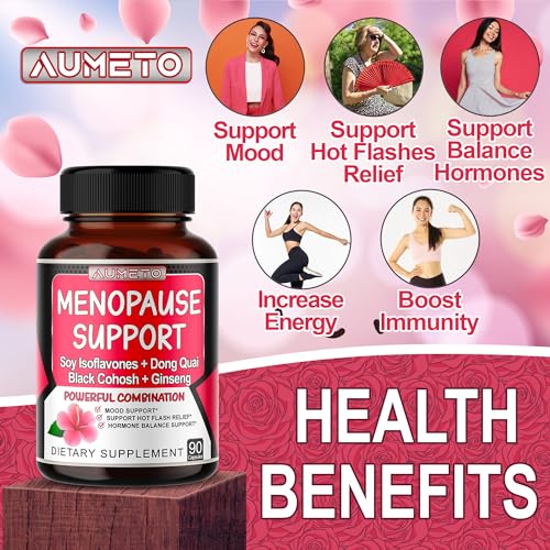 AUMETO Ultra Menopause Support for Women with Soy Isoflavones, Dong Quai, Black Cohosh AUMETO