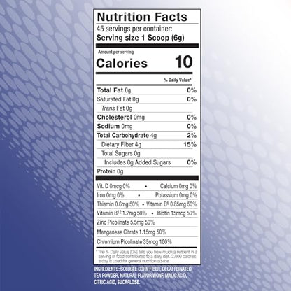 FIBER UP, Delicious Prebiotic Soluble Fiber Supplement, Very Berry Tea, 45 Servings.