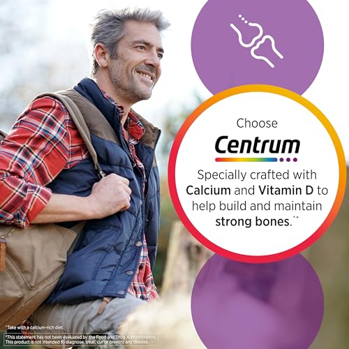Centrum Silver Men's 50+ Multivitamin with Vitamin D3, B-Vitamins, Zinc for Memory Centrum