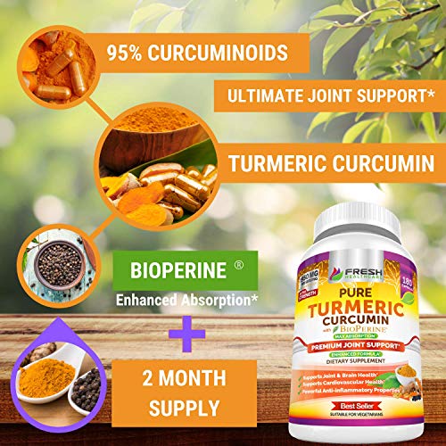 Turmeric Curcumin with BioPerine 1950mg - Natural Joint & Healthy Inflammatory