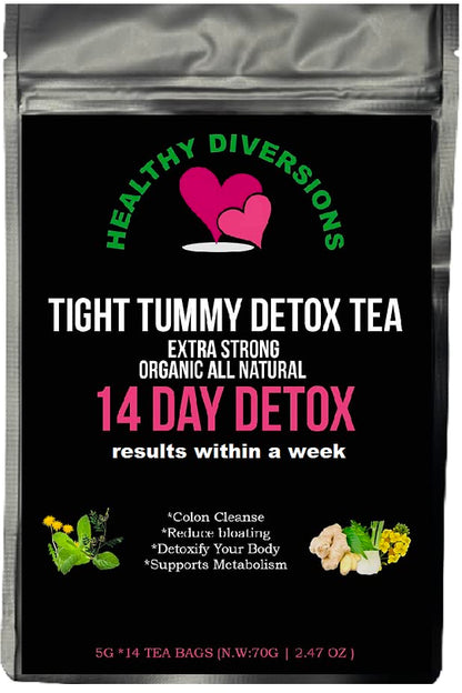 Healthy Diversions Tight Tummy Detox Tea, Extra Strength Results Within a Week Reduce 