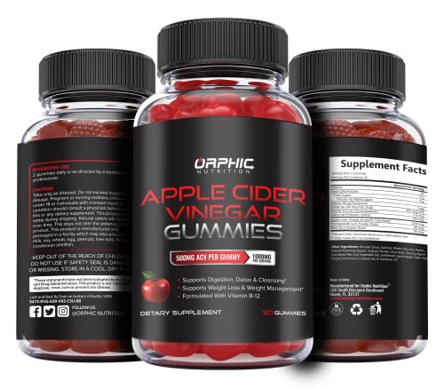 Apple Cider Vinegar Gummies with Mother- 1000mg - Supplement Formulated to Support 