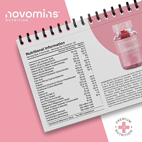 Novomins Fertility Gummies - Fertility Supplements for Women Trying to Conceive–25 Essential Vitamins Novomins