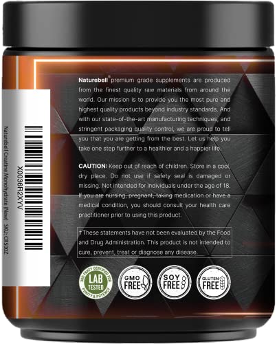 NatureBell Creatine Monohydrate Powder 500 Grams, 5000mg Per Serving NatureBell