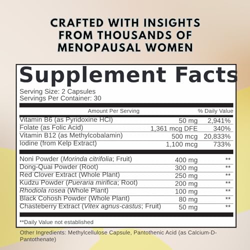 Fabulous Menopause Kit Supplements for Women. Black Cohosh, 60 Caps. Includes E-Book, Recipes Fabulous Menopause