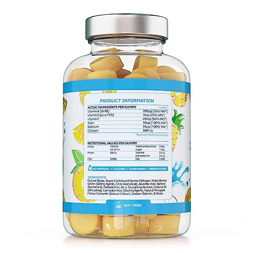 Collagen Complex - 90 Natural Pineapple Flavour Chewable Yummy Gummies swiss bioenergetics