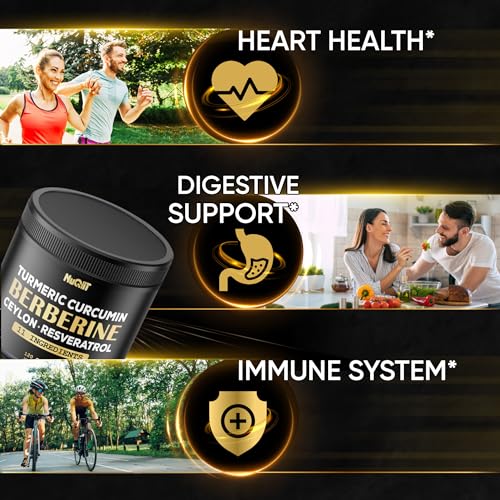 Berberine Supplement 14000mg Turmeric Curcumin 4500mg Trans-Resveratrol 4500mg Nuqiit