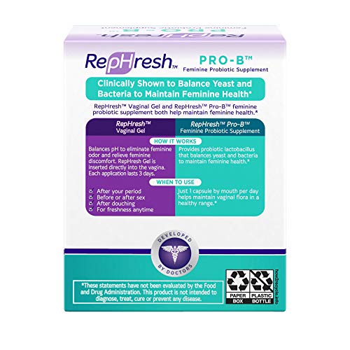 NEW RepHresh Pro-B Feminine Probiotic Supplement Non- Dairy Formula/Vegetarian Capsule, 28ct Rephresh
