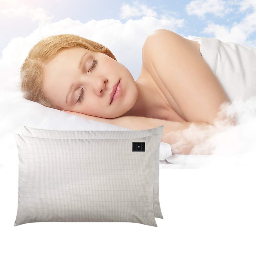 ibowee Grounding Piowcase 2 Pack, Conductive Pillowcase with US Cord for Natural Wellness ibowee