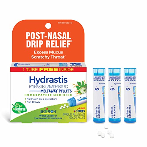 Boiron Hydrastis Canadensis 6C Homeopathic Medicine for Post-Nasal Drip Relief, Excess Mucus
