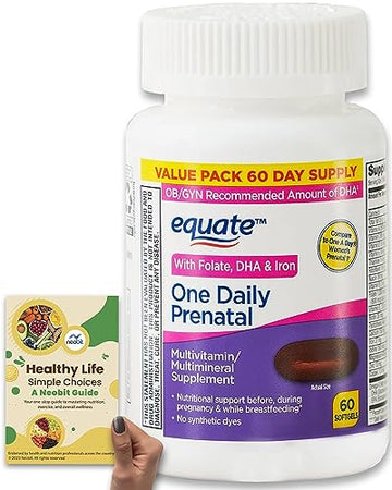 Equate One Daily Prenatal, Value Pack, 60 Softgels, with Omega-3 DHA, Folic Acid, Iron & Folate